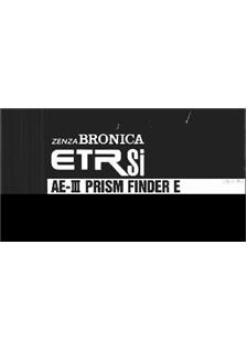 Bronica AE 3 Meter Prisms manual. Camera Instructions.